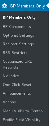buddypress membership plugin 4.1.6 menu items
