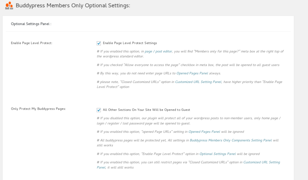 only restrict buddypress private network