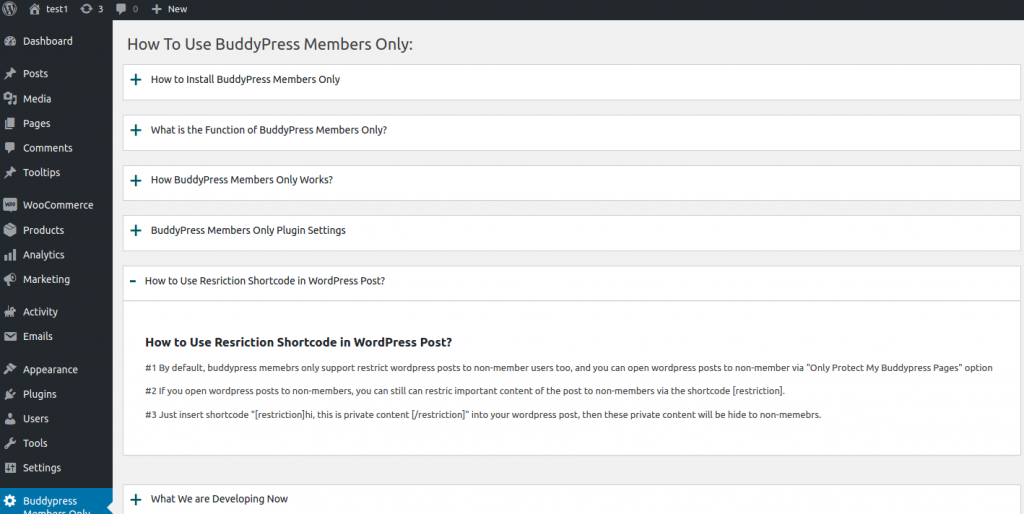 how to use restriction shortcode