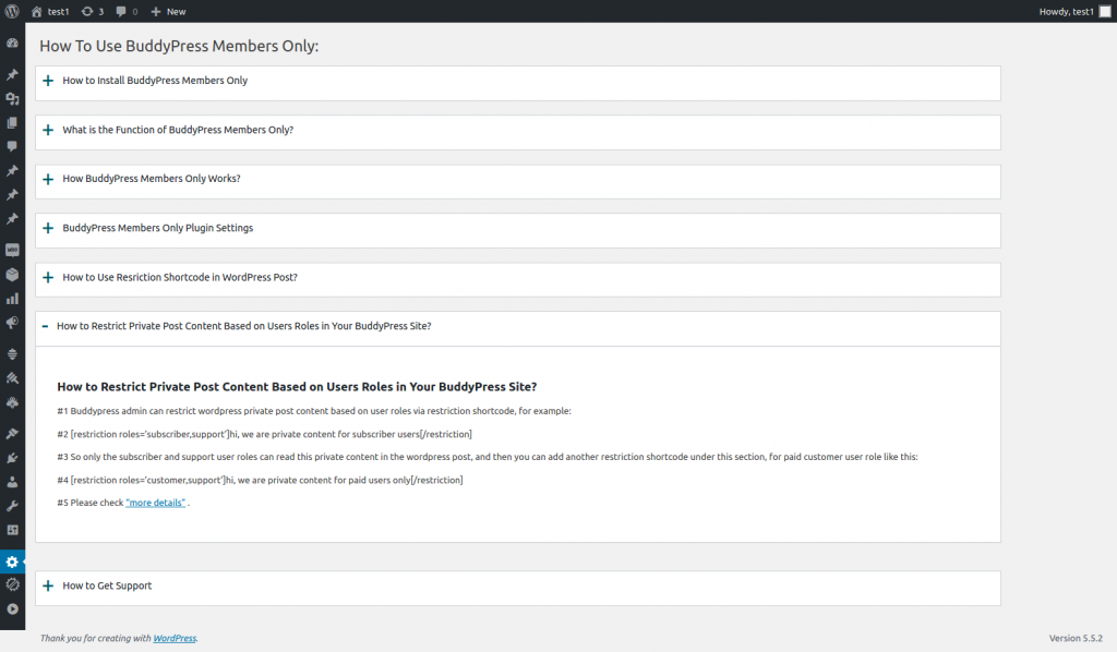 buddypress members only knowledge base