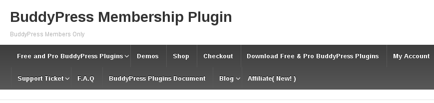 buddypress memebrship plugin site top menu