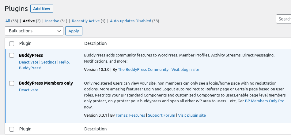 support forum for buddypress members only plugin