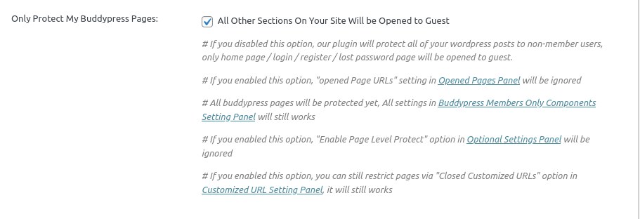 All Other Sections On Your Site Will be Opened to Guest